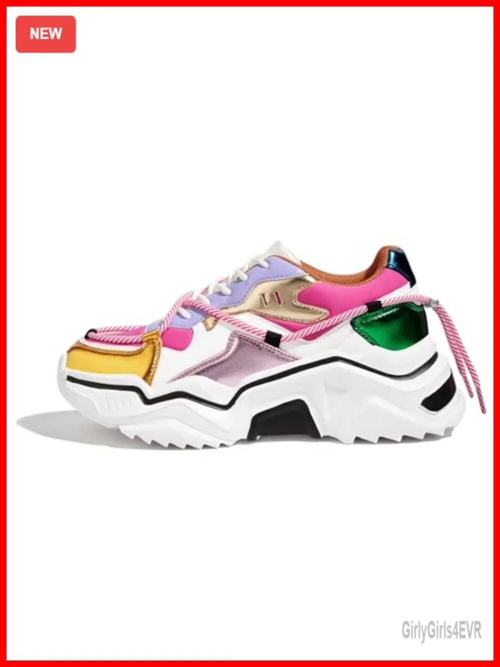 Women's Platform Chunky Dad Sneakers Lightweight Walking Retro Style Lace-Up